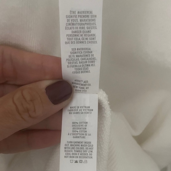Aerie Summer Daze White Sweatshirt - XXL - Picture 8 of 8